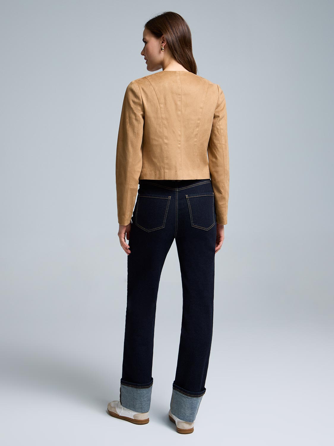 Cropped Suede Blazer