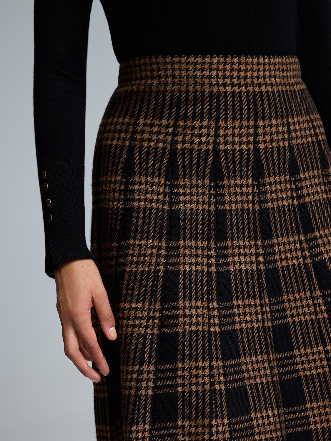 Houndstooth Flippy Sweater Knit Skirt