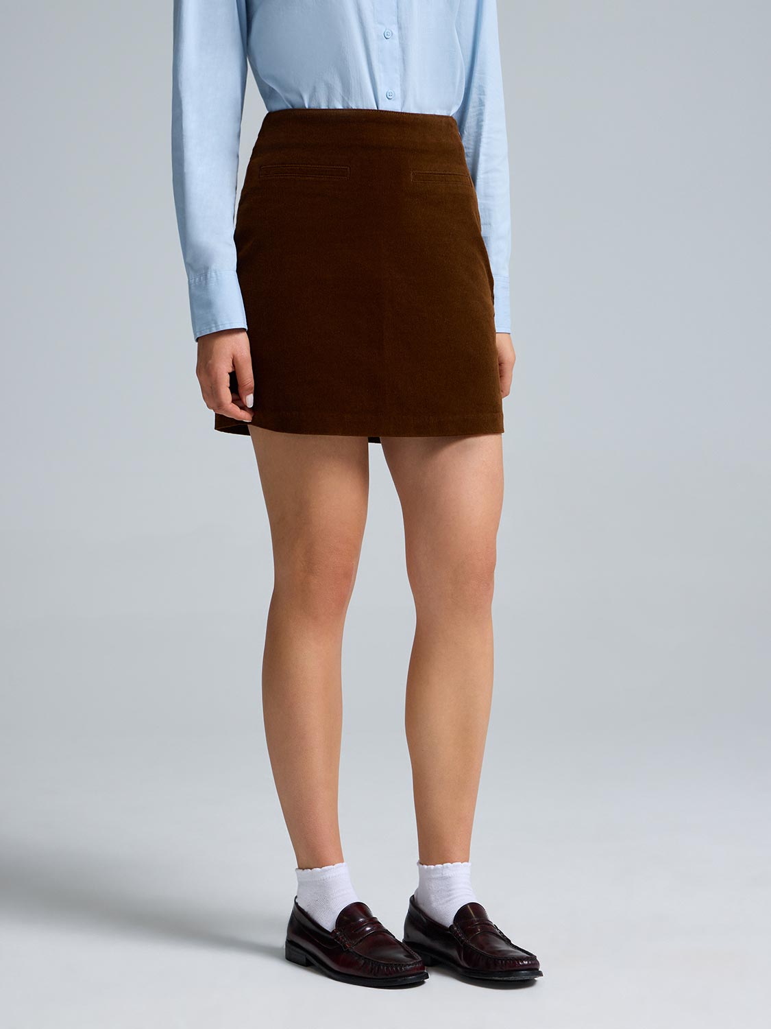 Corduroy A-Line Mini Skirt
