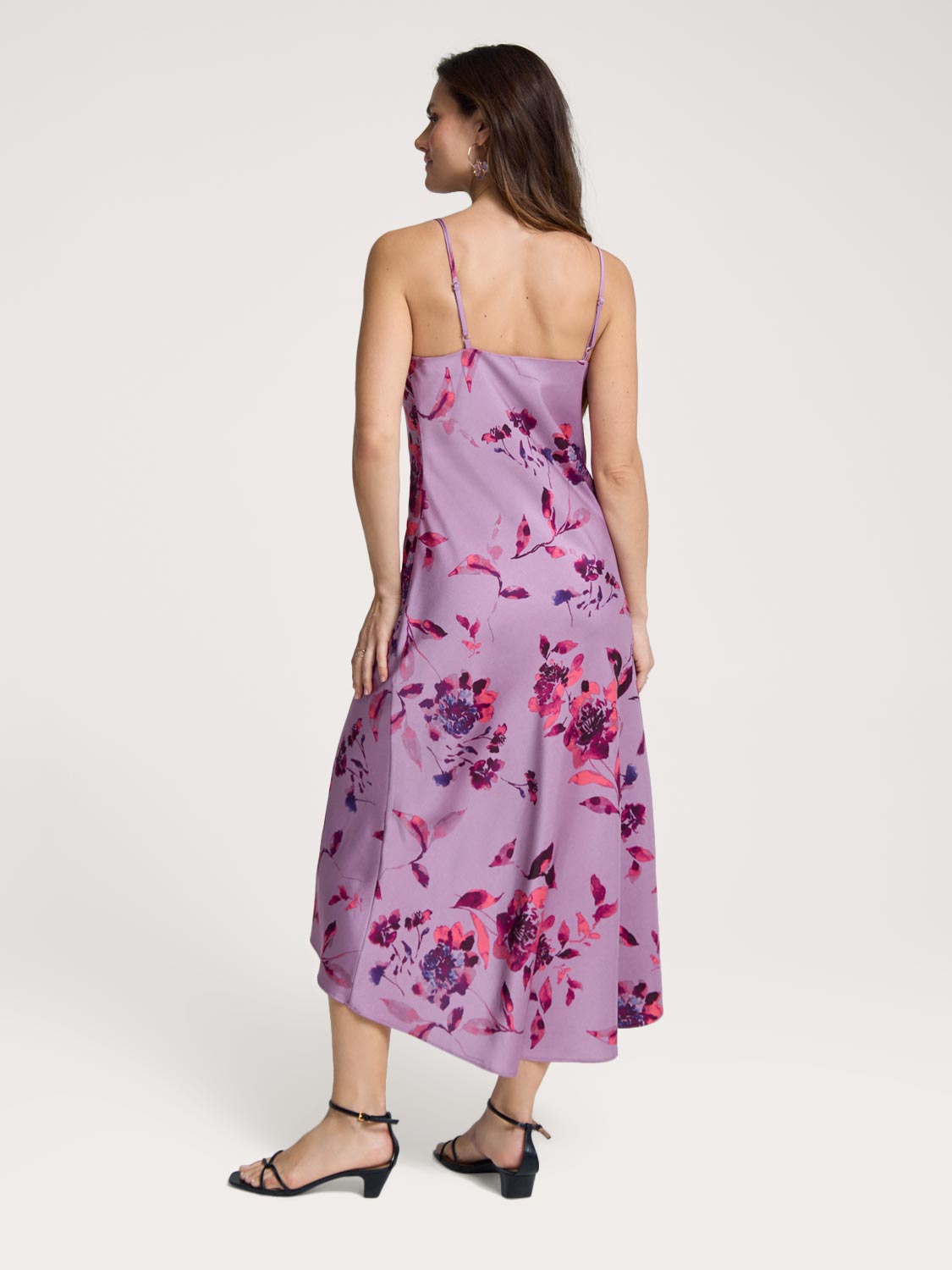 Floral Midi Satin Slip Dress