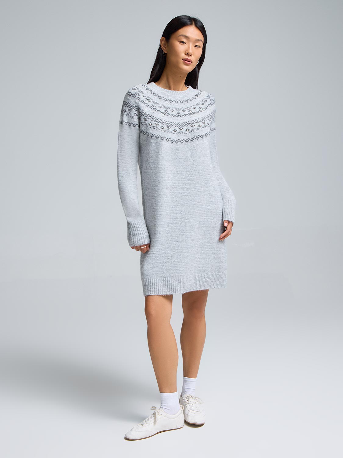 Fair Isle Mini Sweater Dress