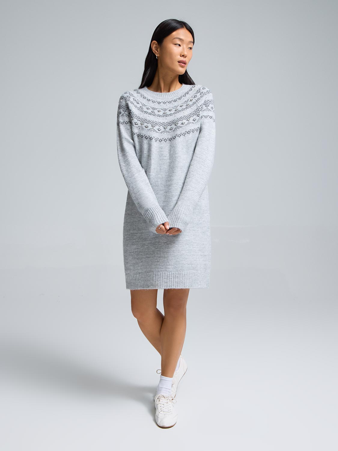 Fair Isle Mini Sweater Dress
