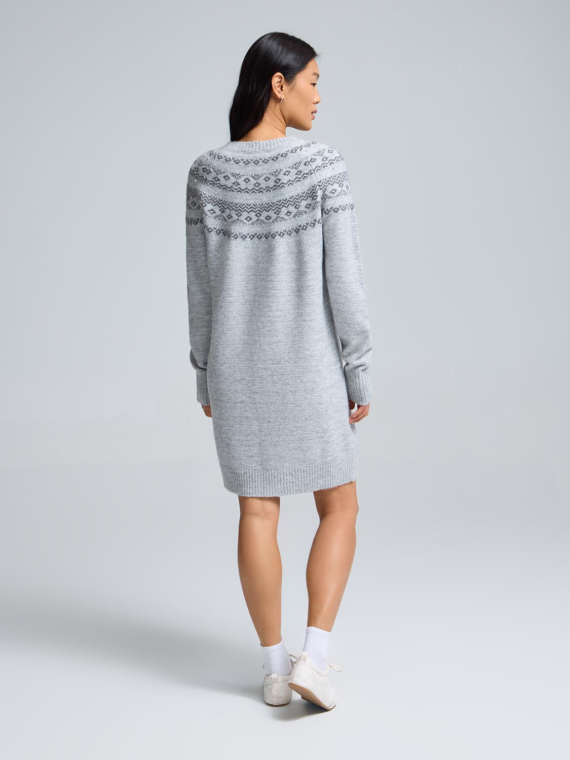 Fair Isle Mini Sweater Dress