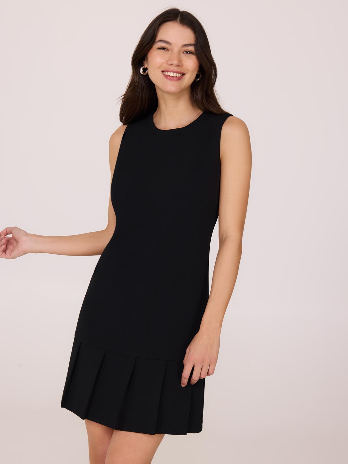 Pleated Hem Mini Dress