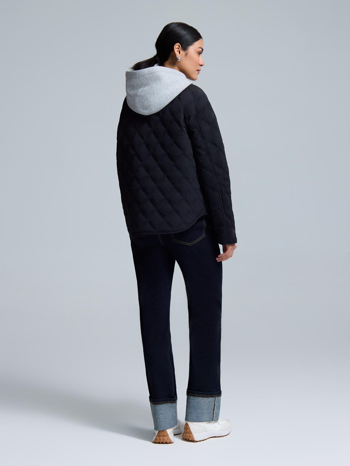 Hooded Quilted Jacket With Removable Hood