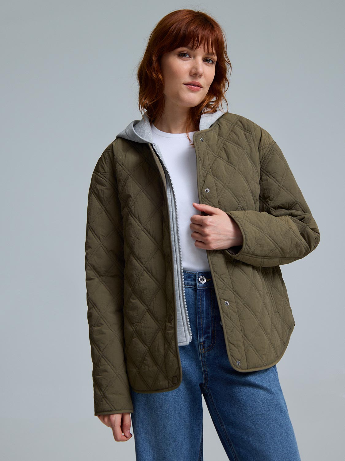 Hooded Quilted Jacket With Removable Hood