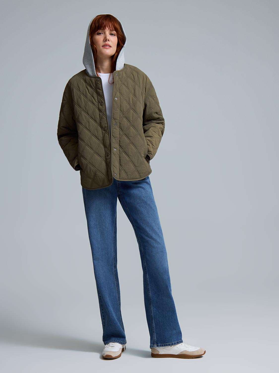 Hooded Quilted Jacket With Removable Hood