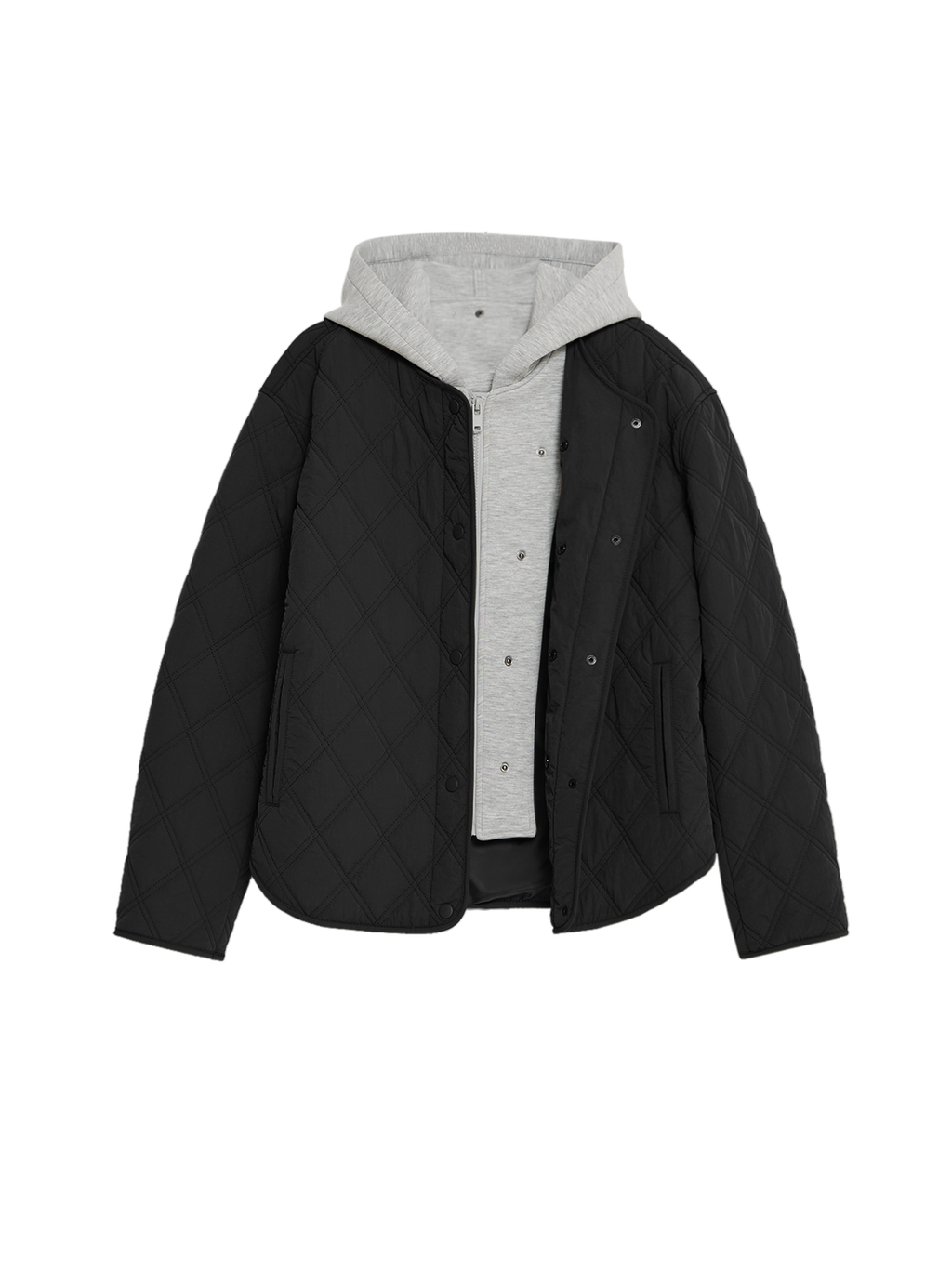 Hooded Quilted Jacket With Removable Hood