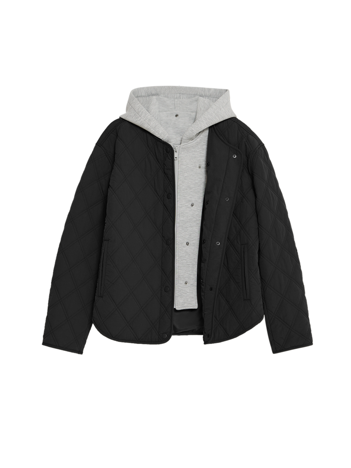 Hooded Quilted Jacket With Removable Hood