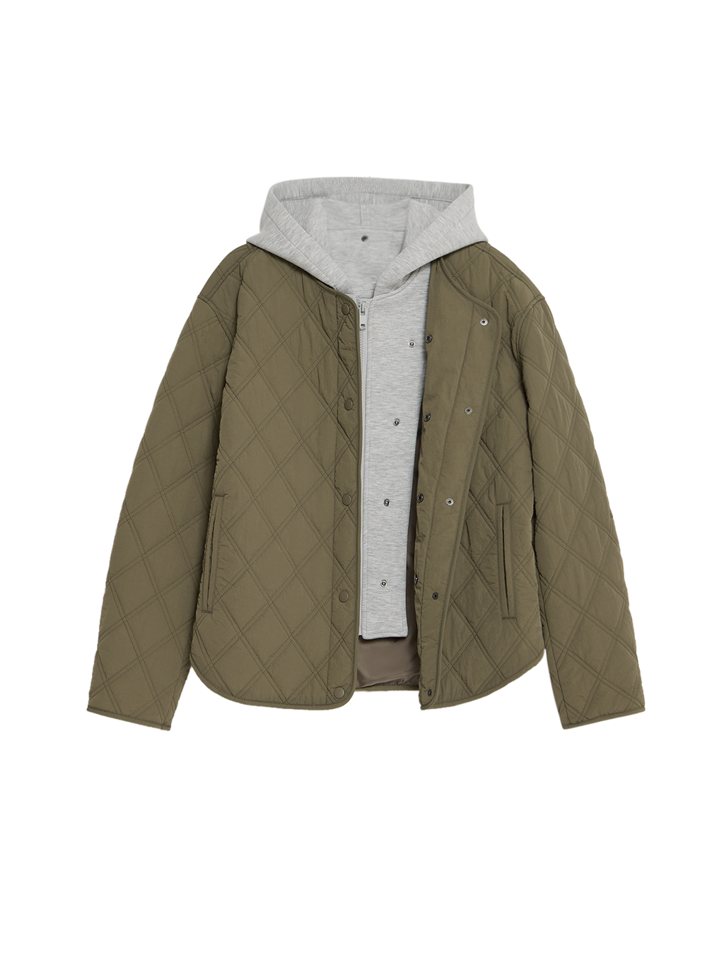 Hooded Quilted Jacket With Removable Hood