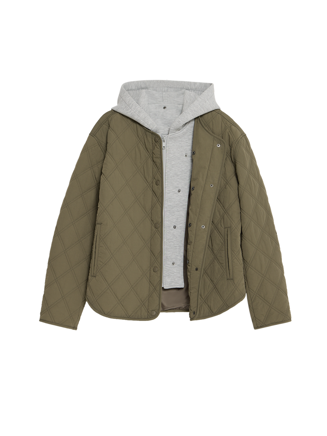 Hooded Quilted Jacket With Removable Hood