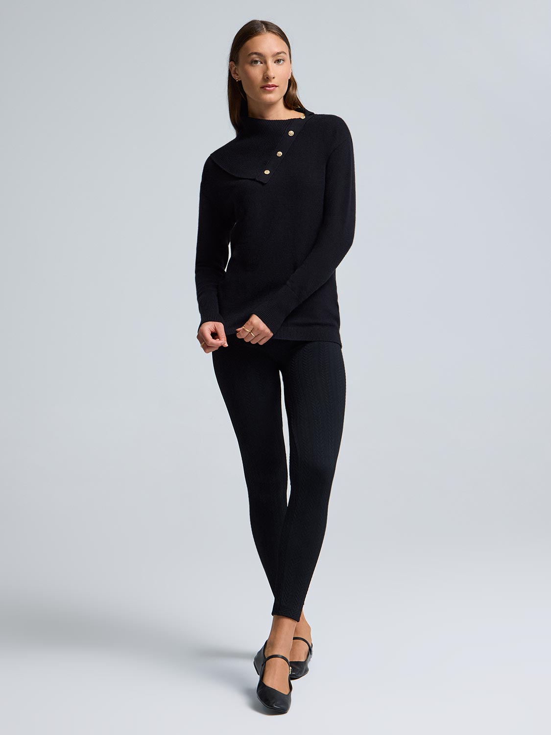 Cable Knit Fleece Lined Seamless Leggings