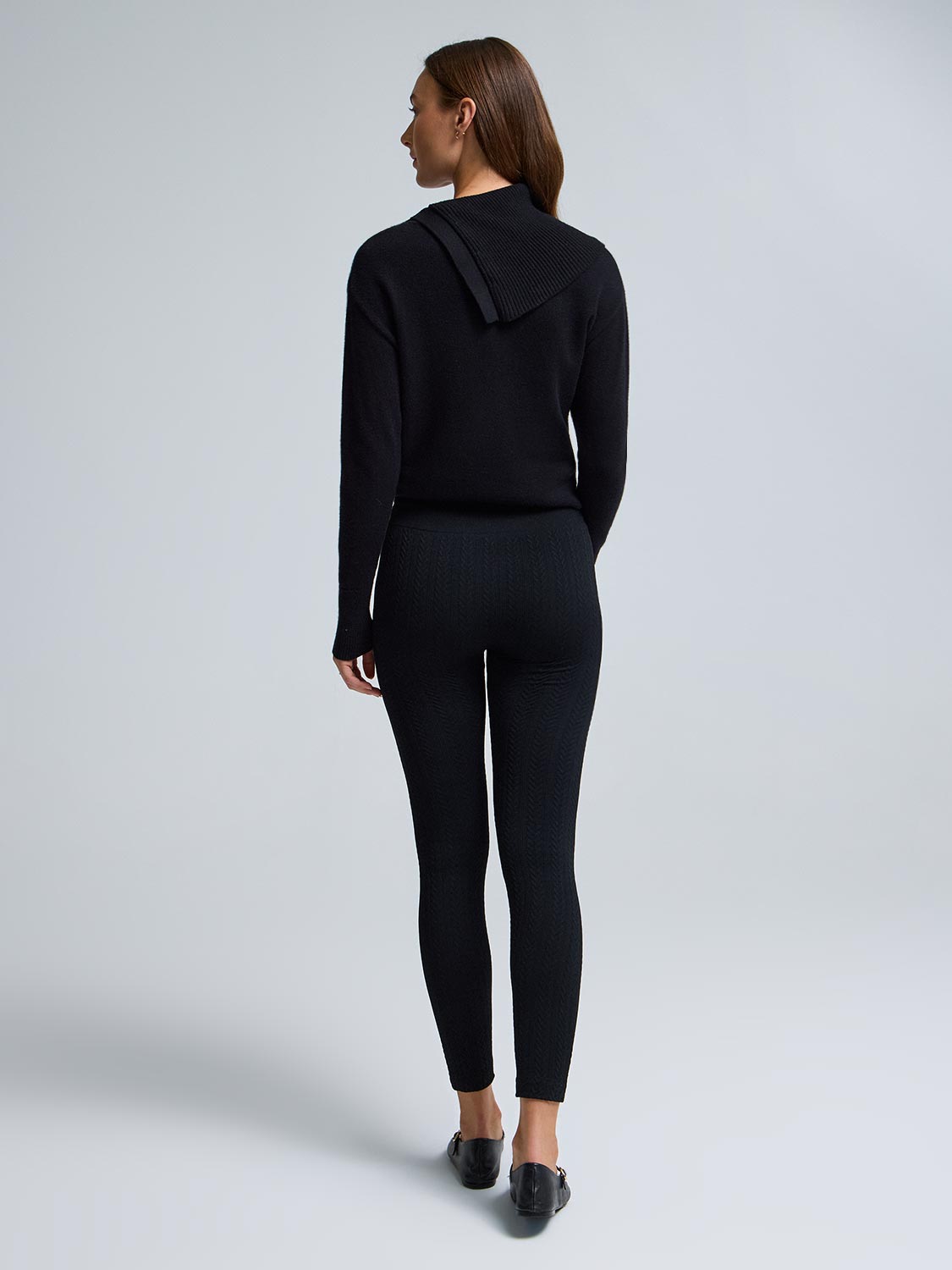 Cable Knit Fleece Lined Seamless Leggings