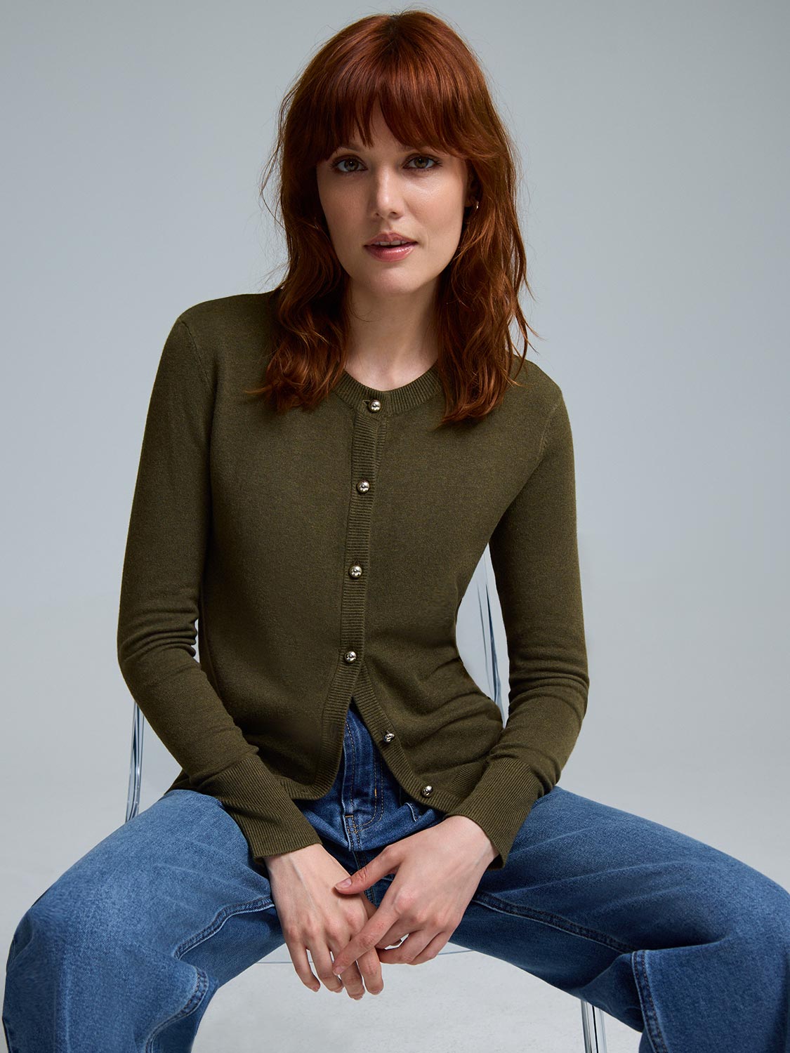 Crew Neck Cardigan