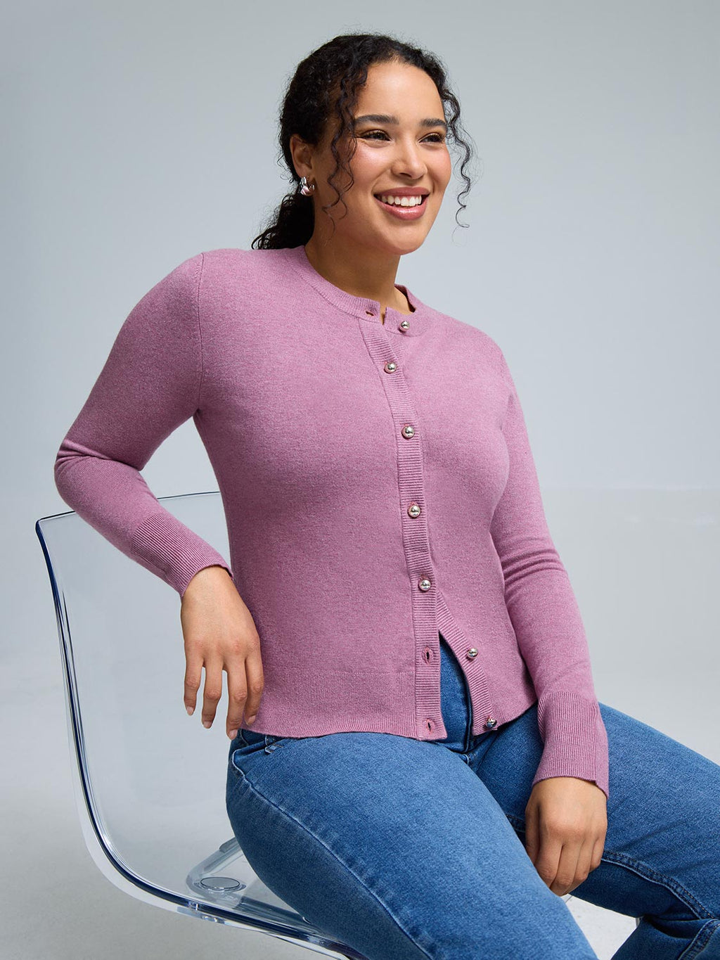 Crew Neck Cardigan
