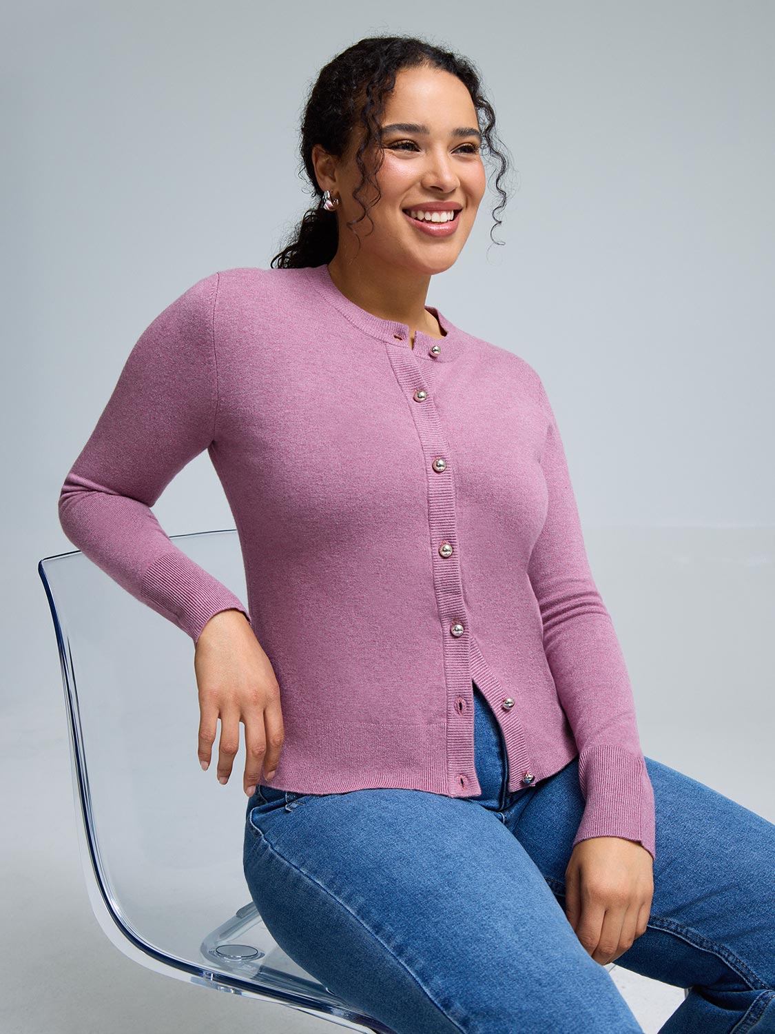 Crew Neck Cardigan