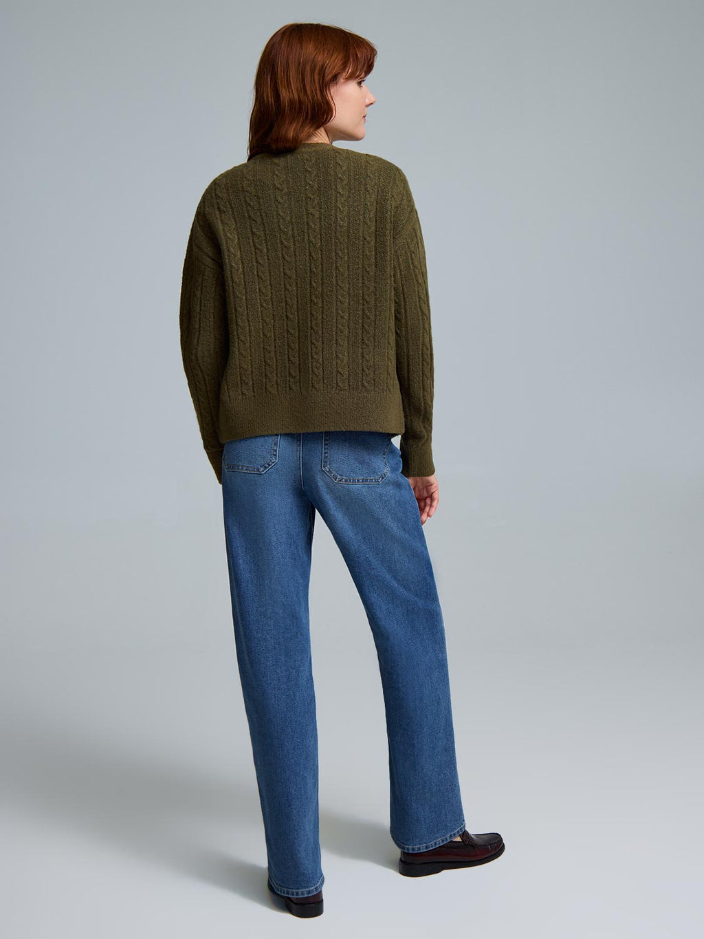 V-Neck Cable Knit Cardigan