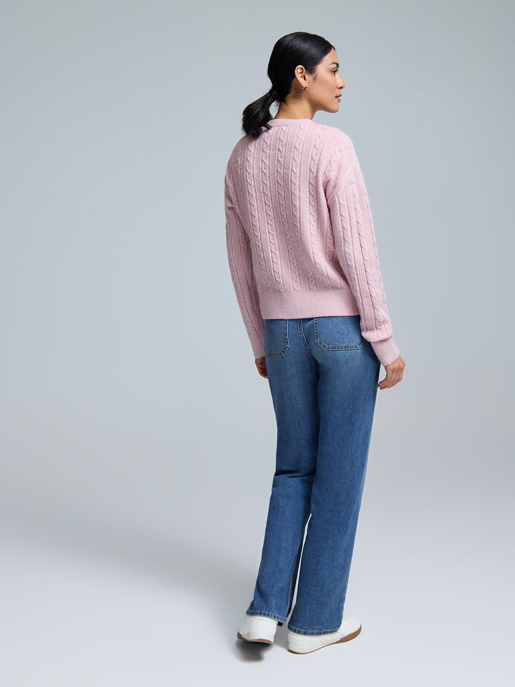 V-Neck Cable Knit Cardigan