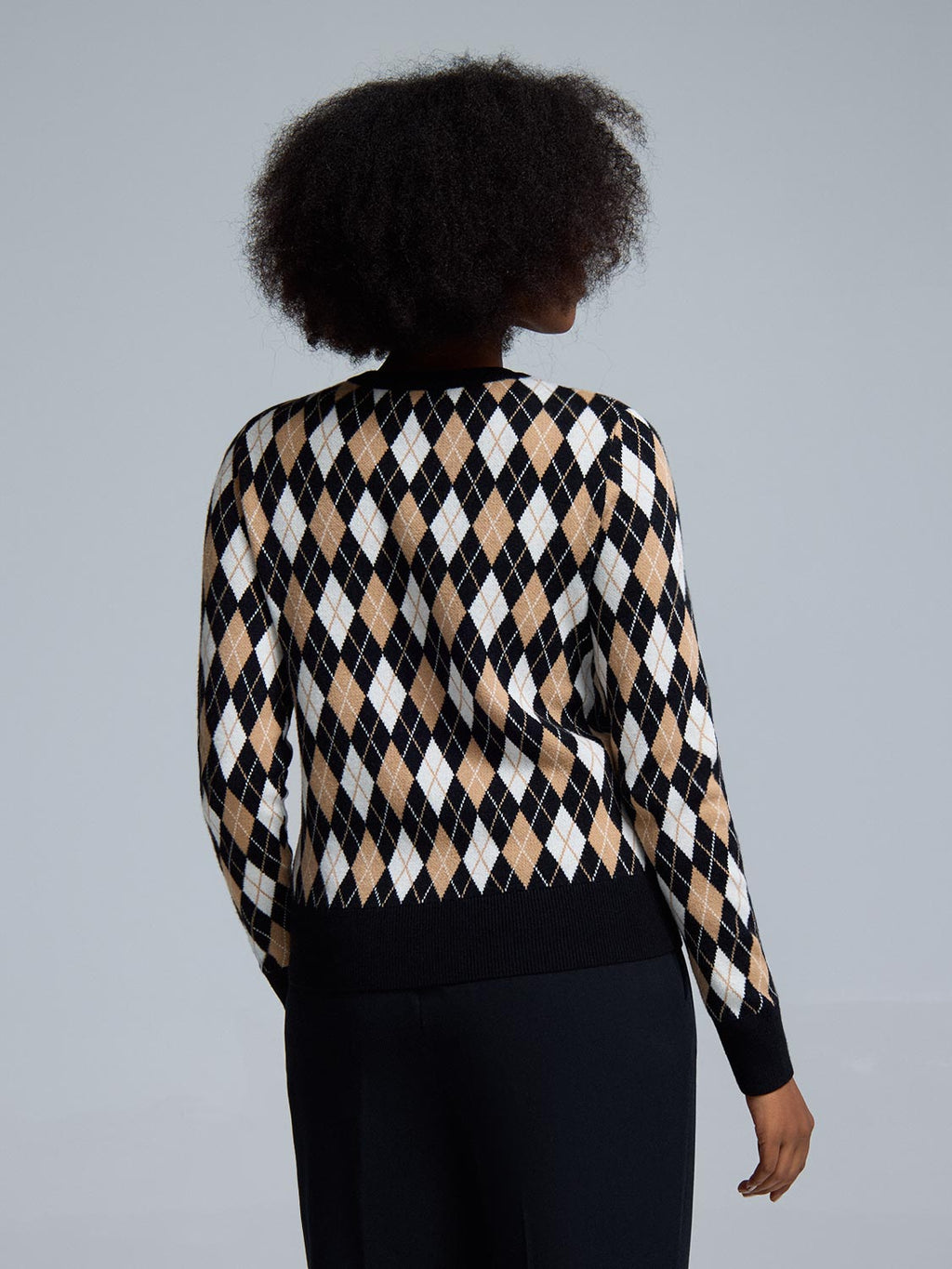 Jacquard Button-Front Cardigan