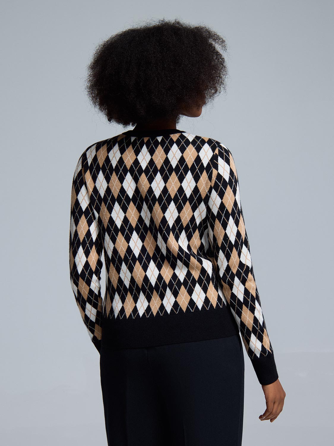 Jacquard Button-Front Cardigan