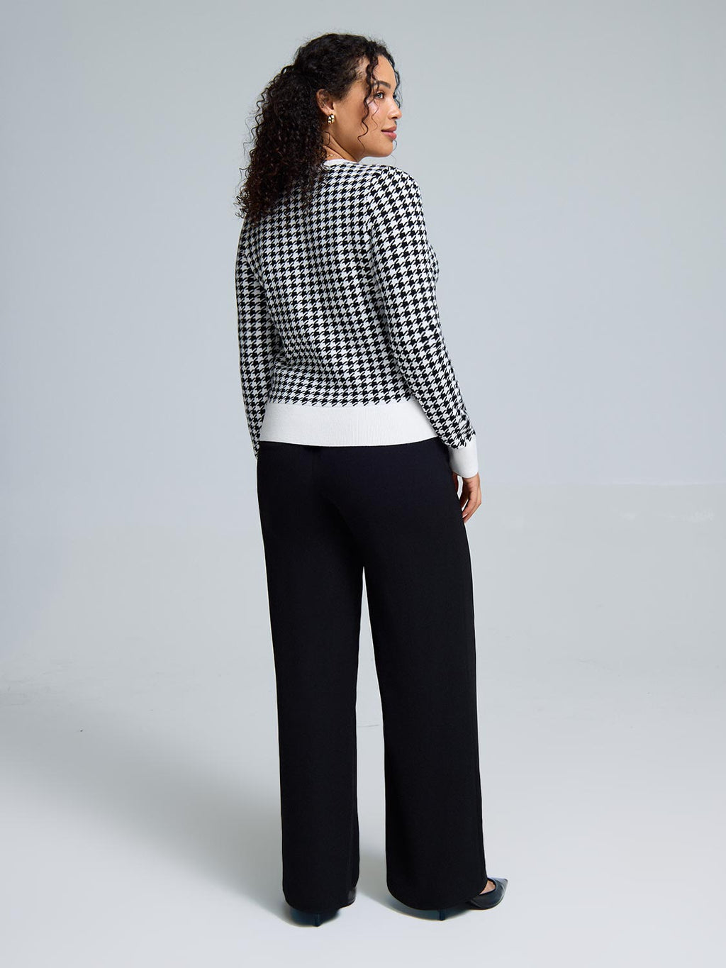 Jacquard Button-Front Cardigan