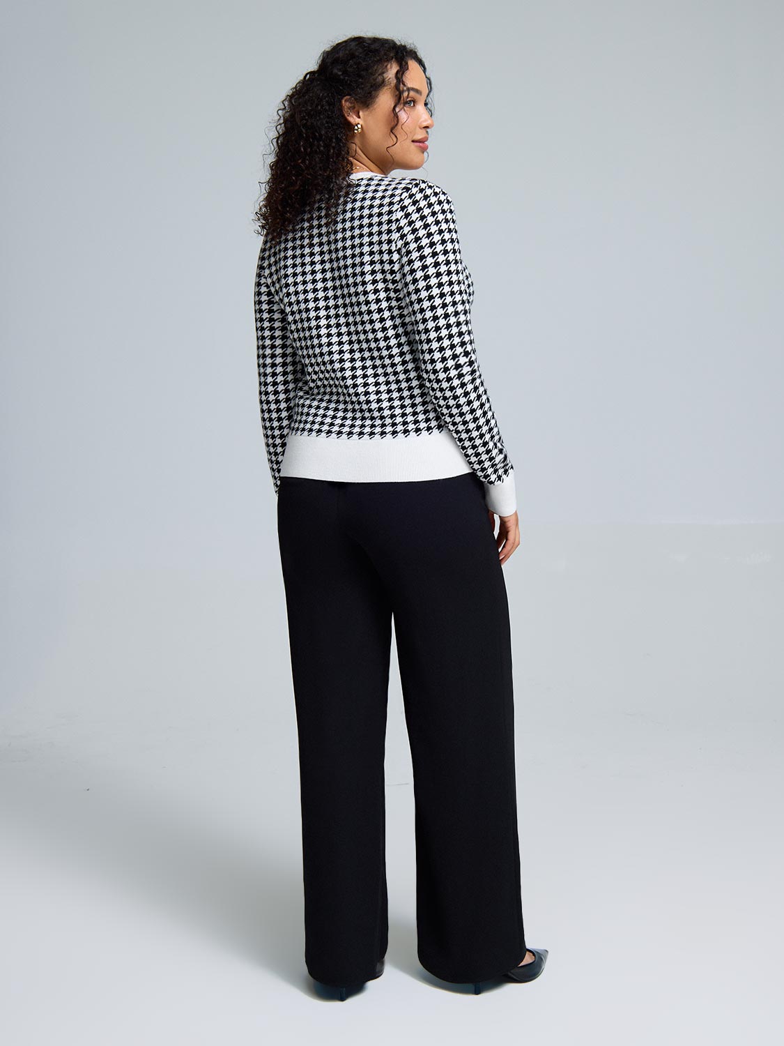 Jacquard Button-Front Cardigan