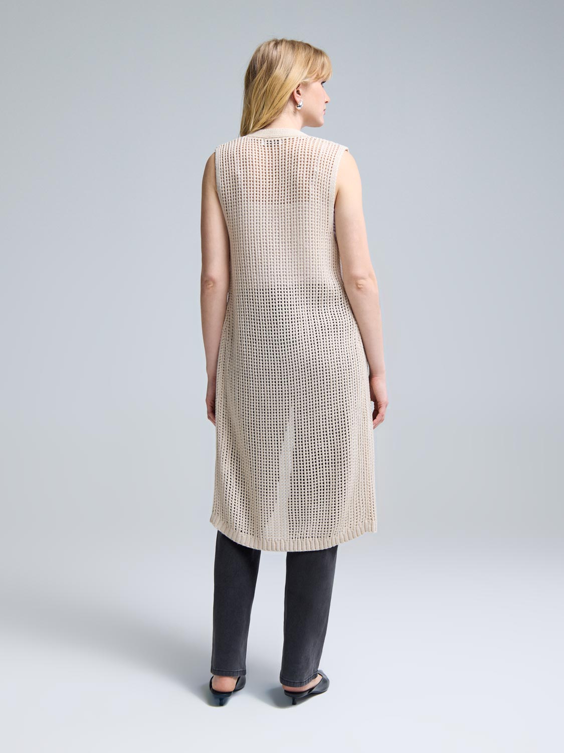 Long Crochet Sweater Vest