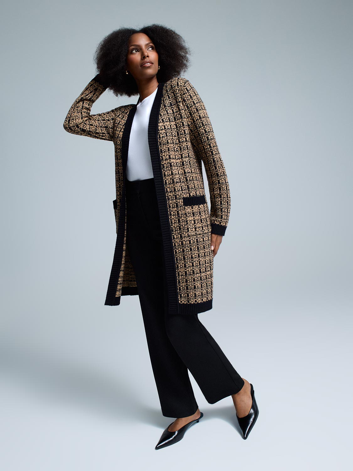 Metallic Tweed Duster