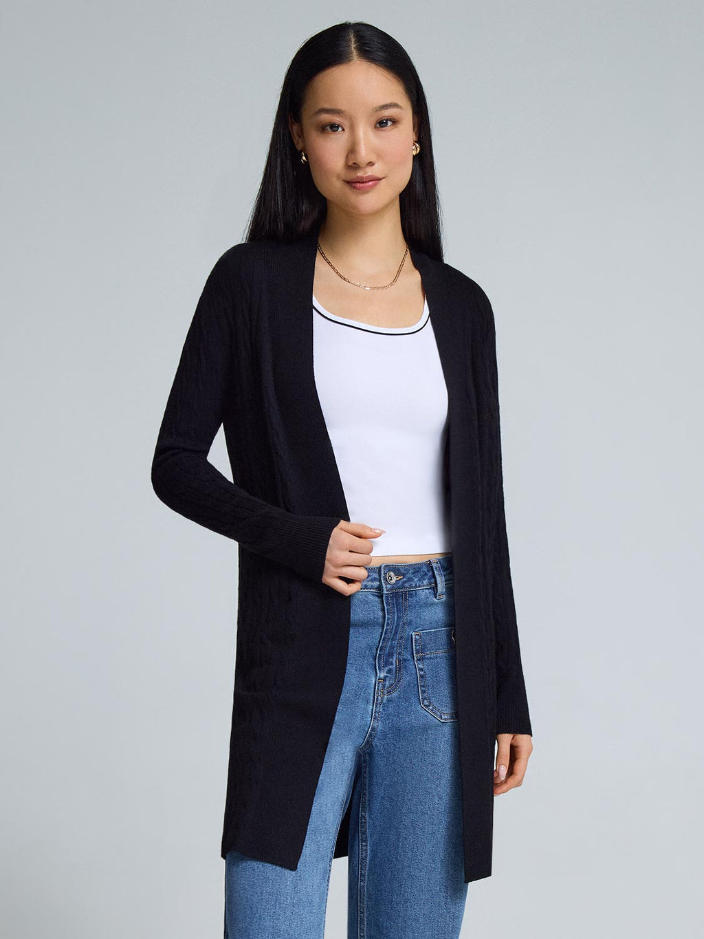 Mini Cable Long Cardigan