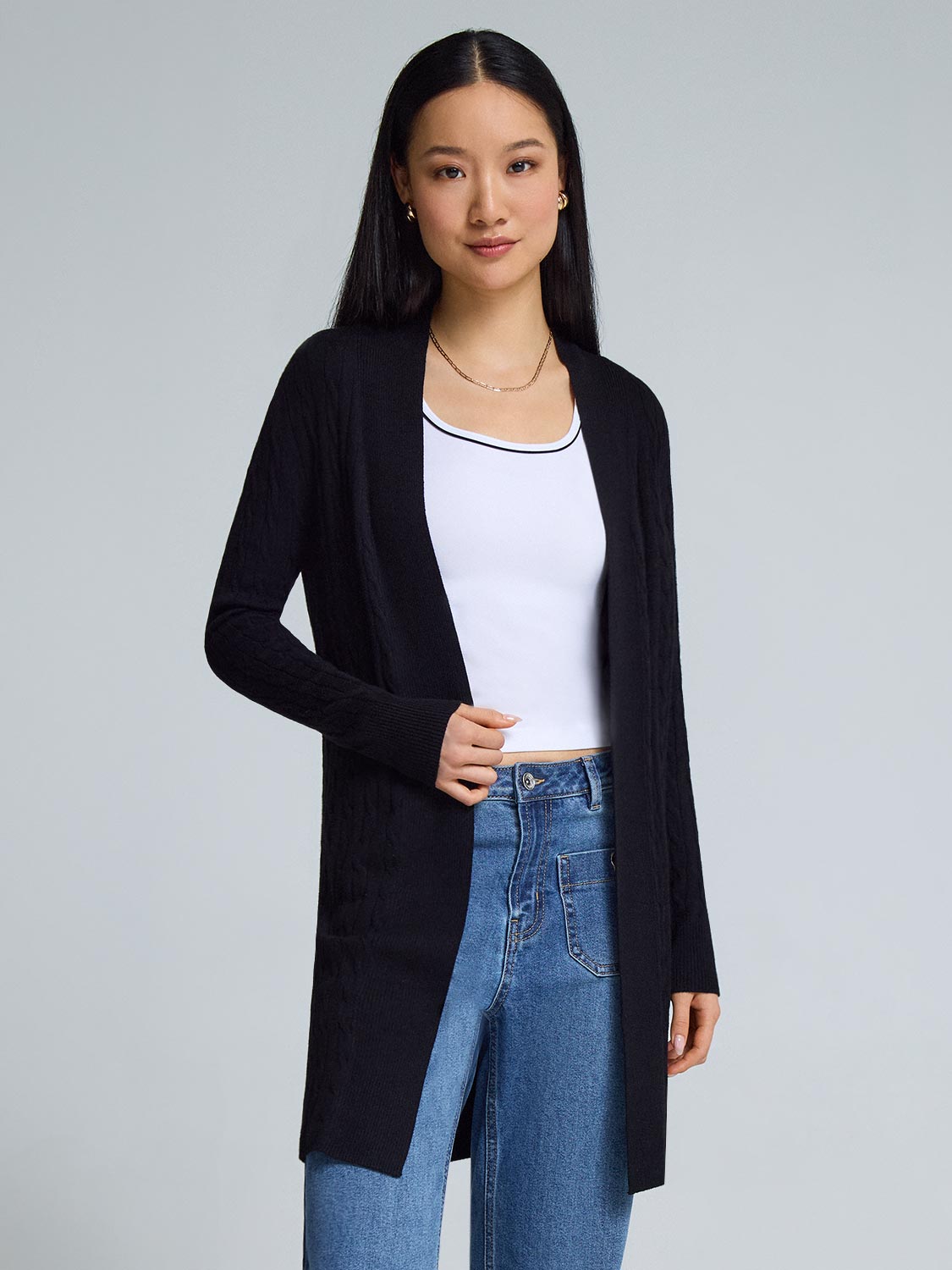 Mini Cable Long Cardigan