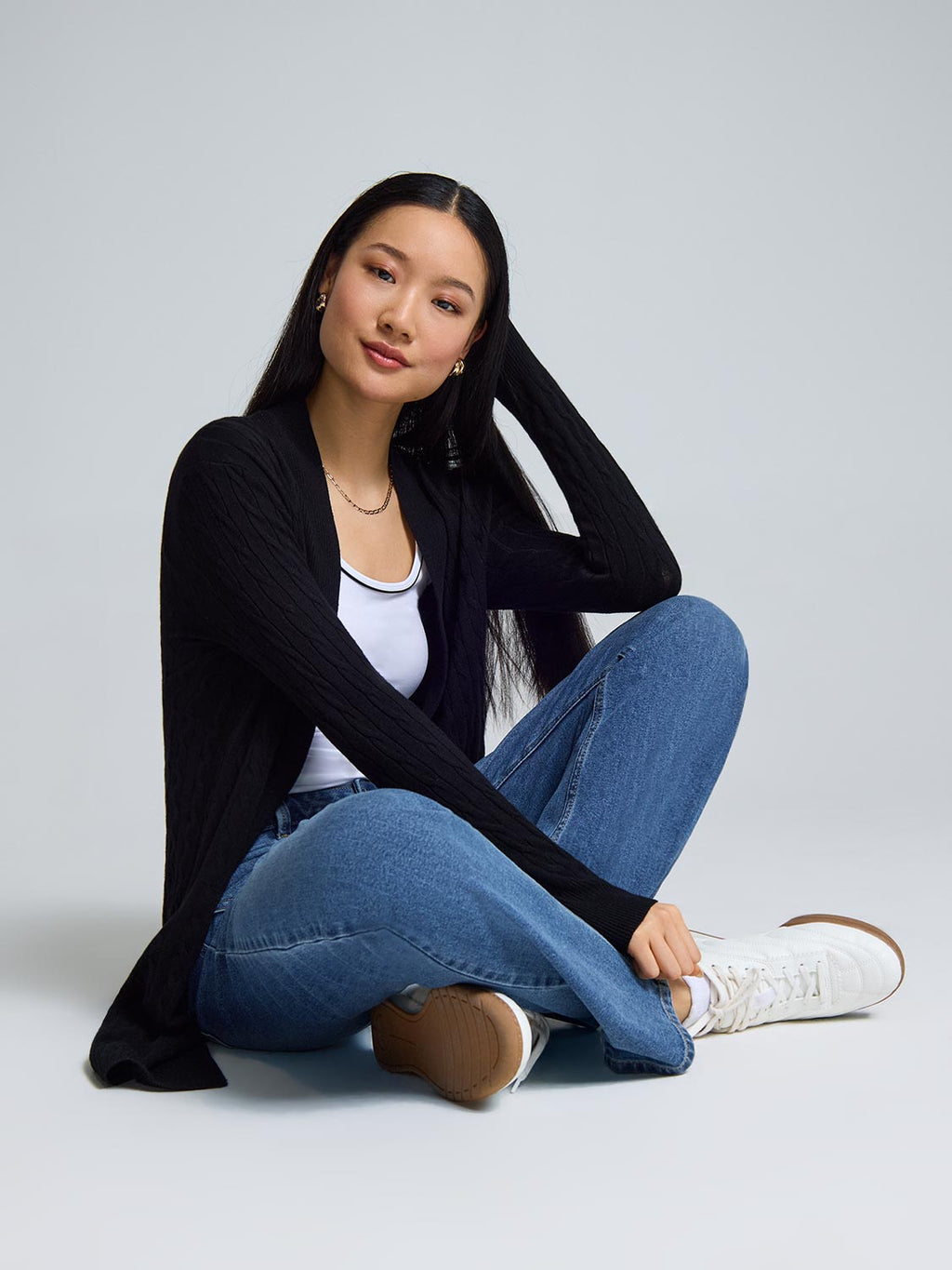Mini Cable Long Cardigan