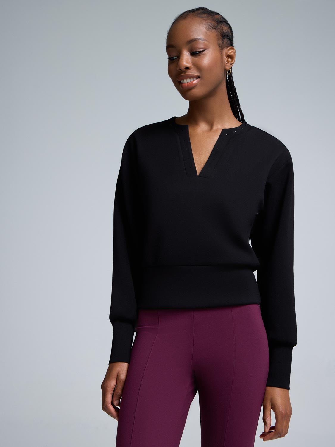 Embellished Cloud Fleece Cropped Sweatshirt