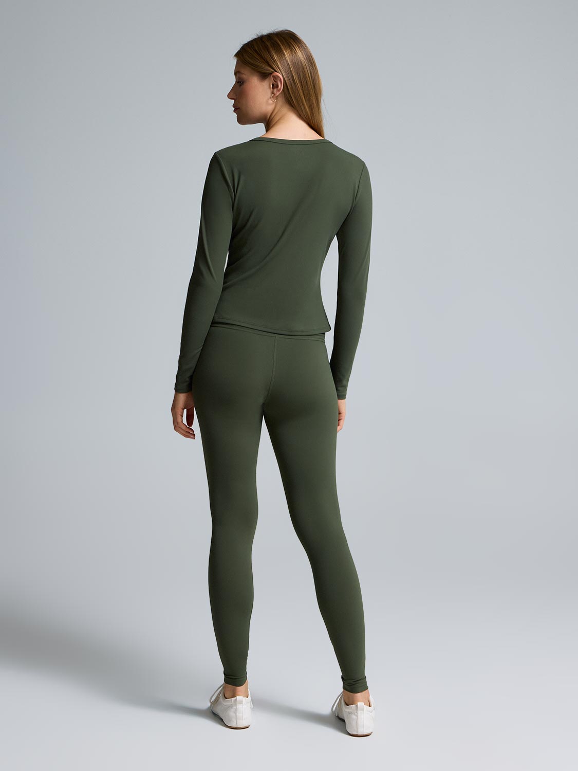 Brushed Long Sleeve Cropped T-Shirt