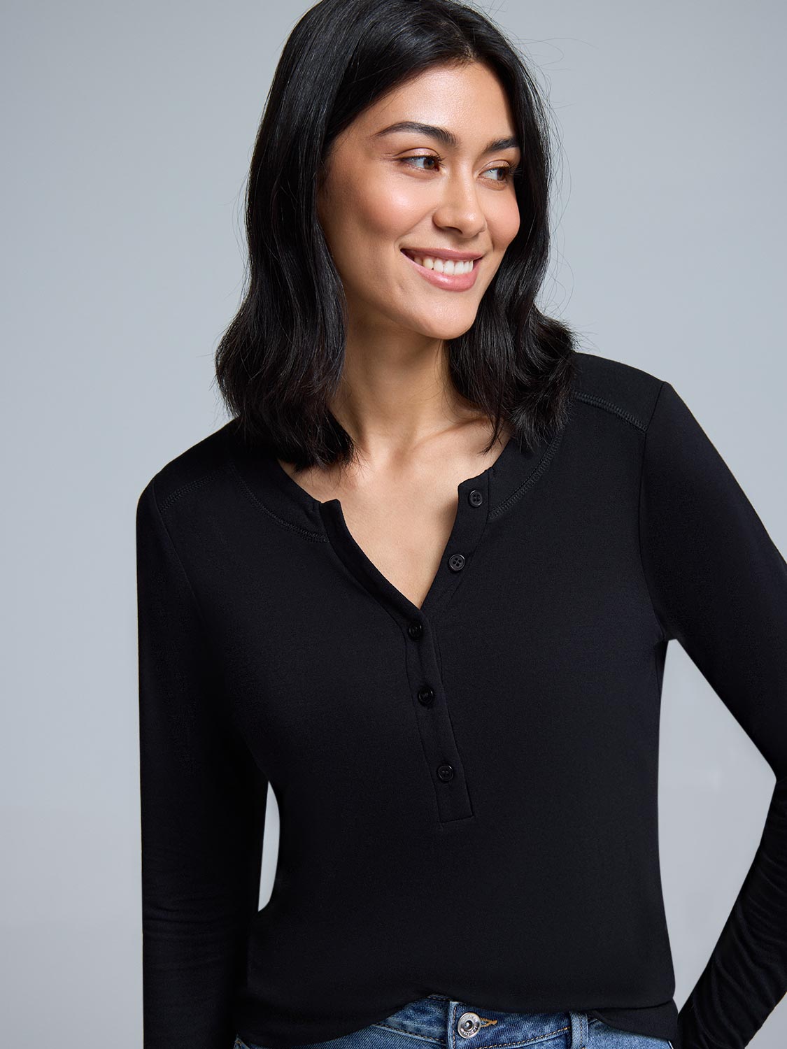 Jersey Henley Top