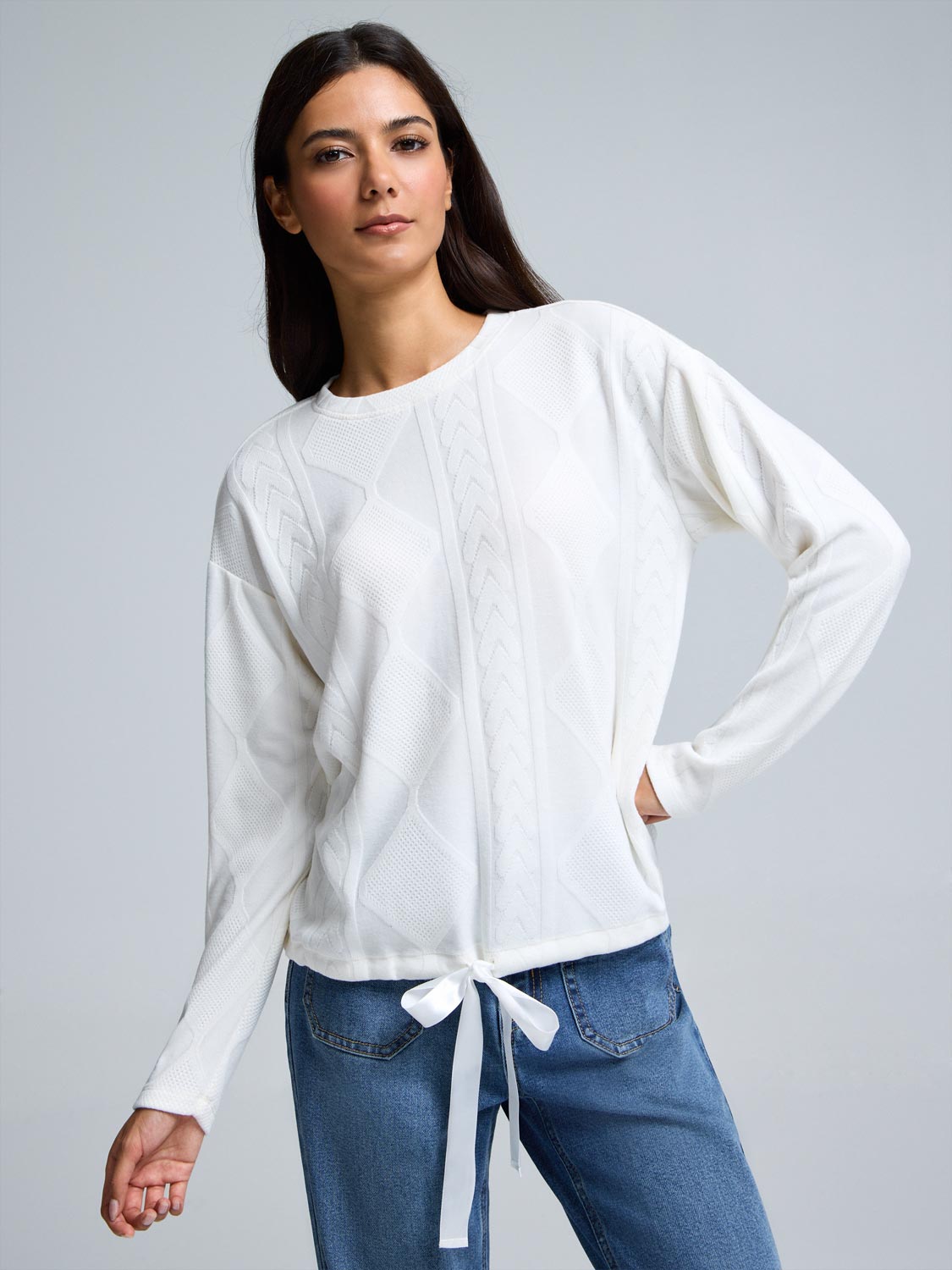 Cable Knit Jacquard Top