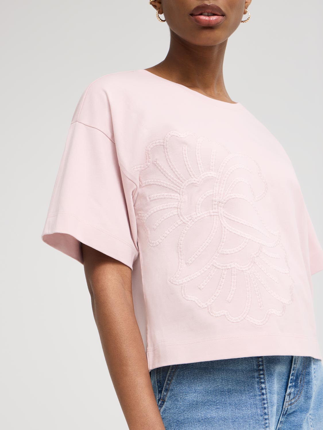 Flower Embroidered T-Shirt