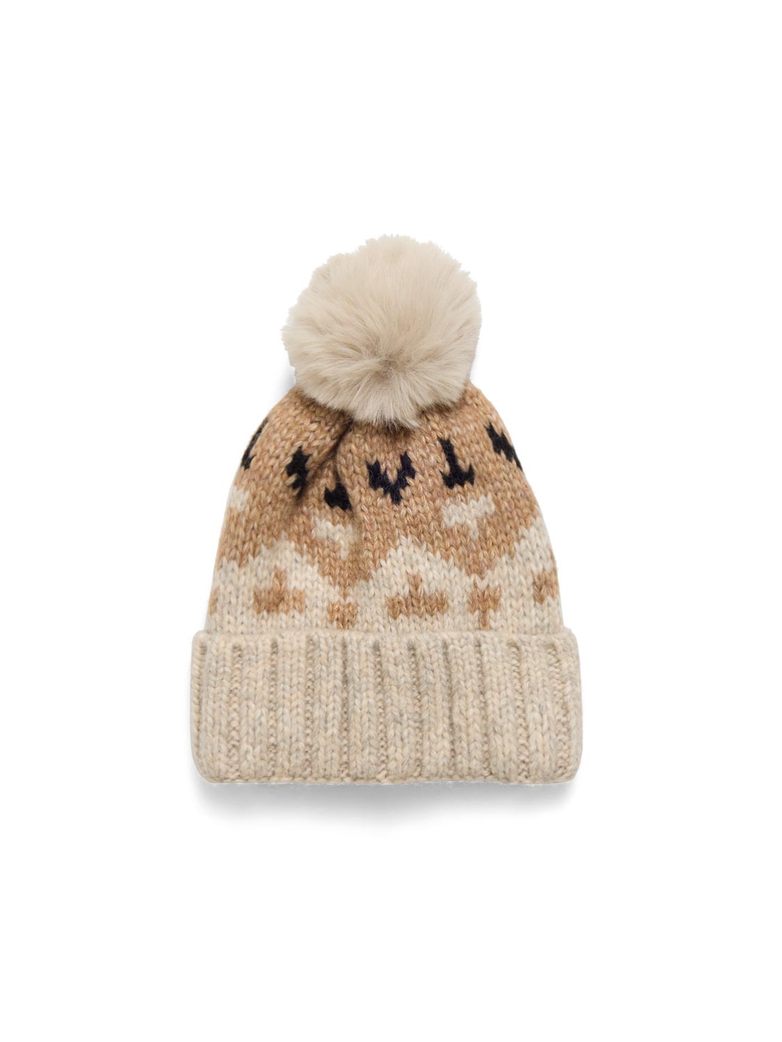 Jacquard Hat With Pom Pom