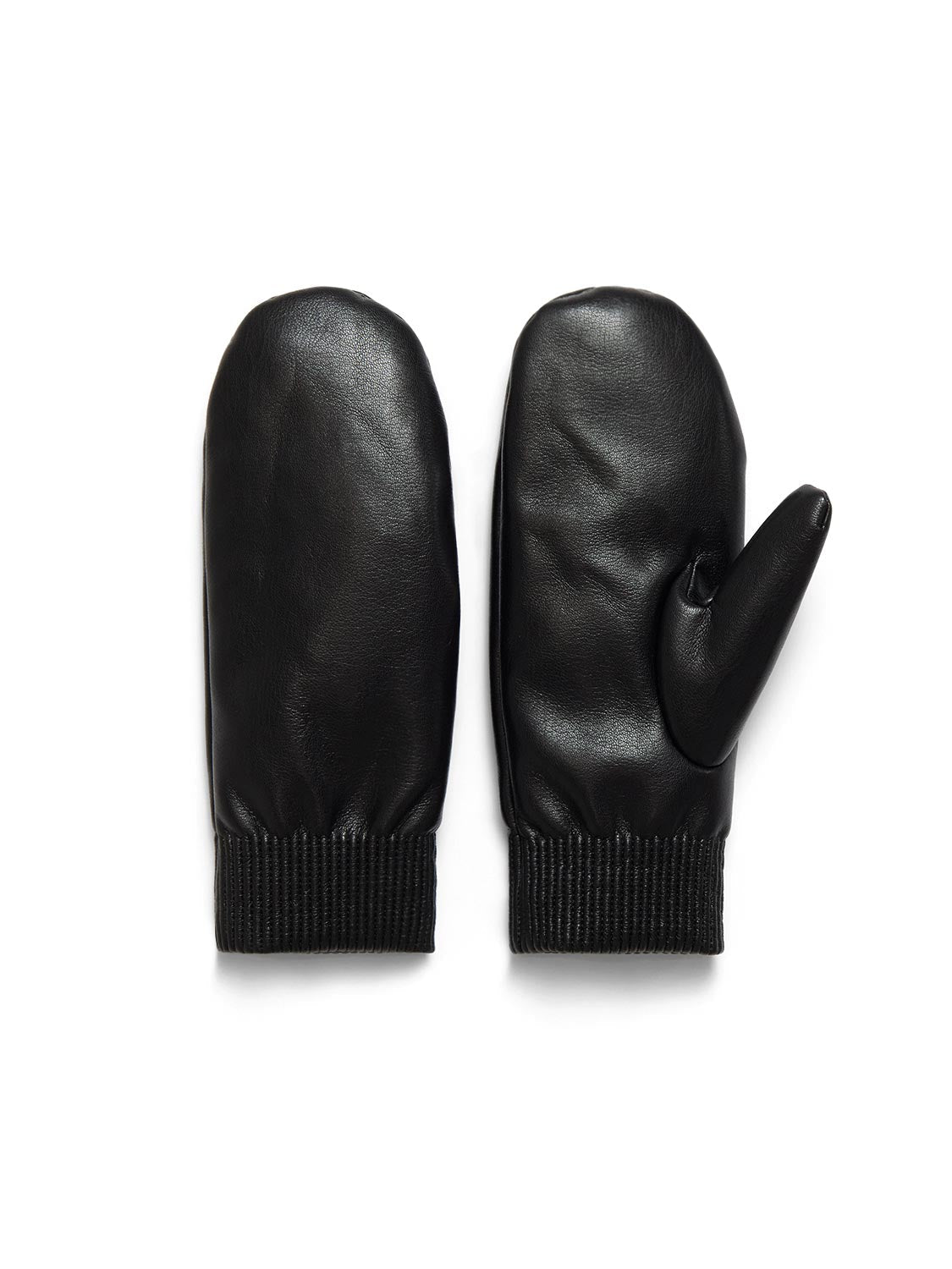 Faux Leather Mittens