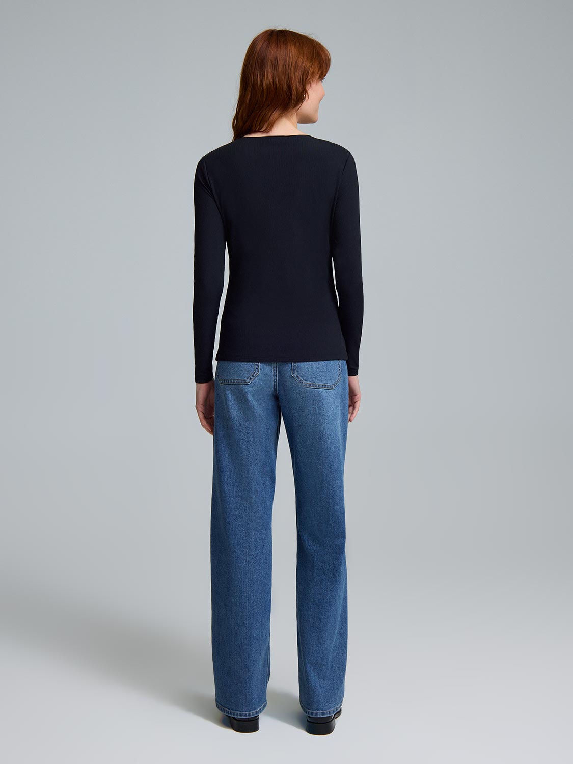 Double Layer Crew Neck Ribbed Top