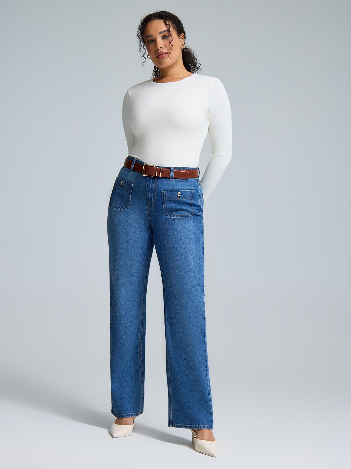 Double Layer Crew Neck Ribbed Top