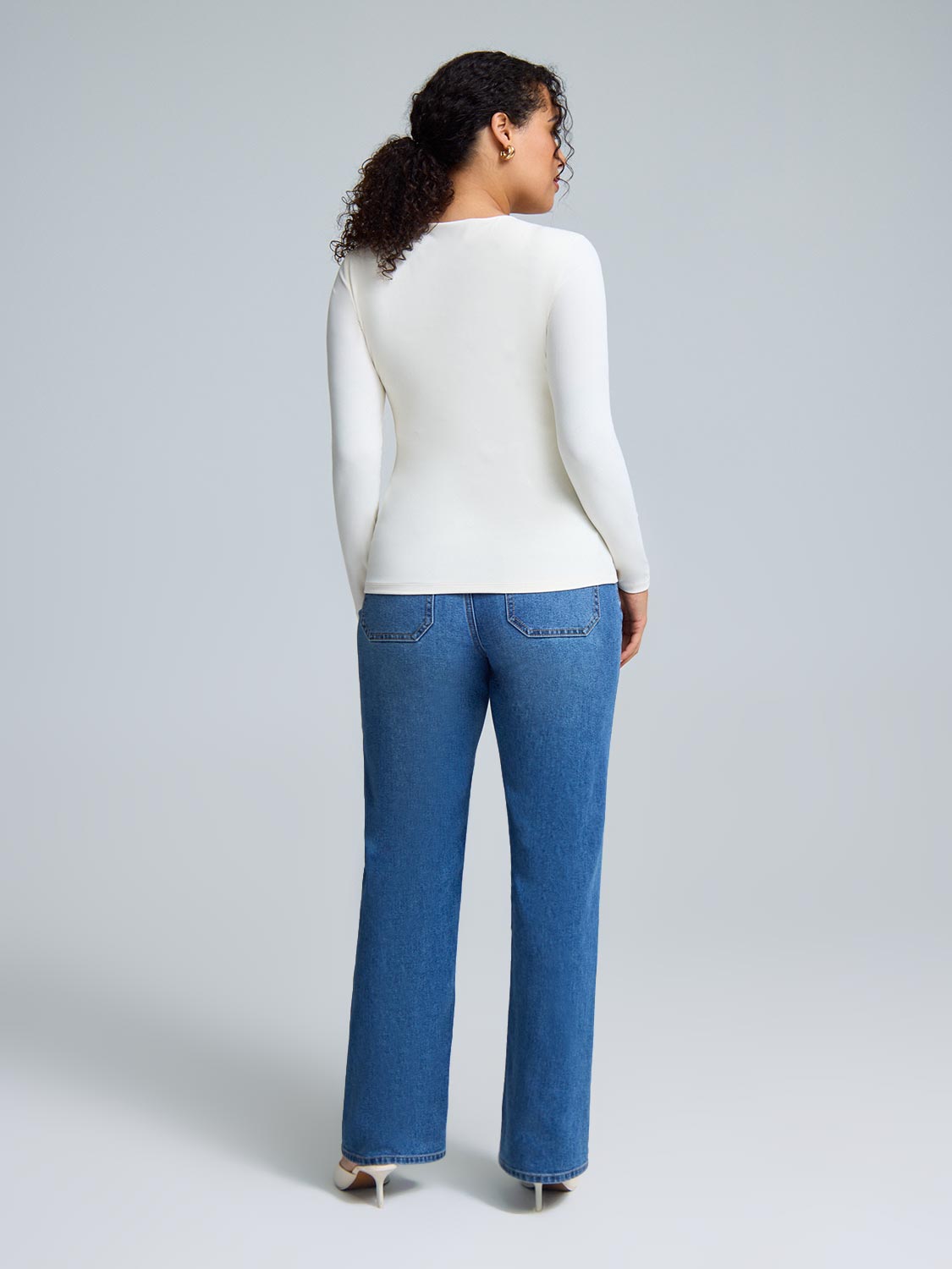 Double Layer Crew Neck Ribbed Top