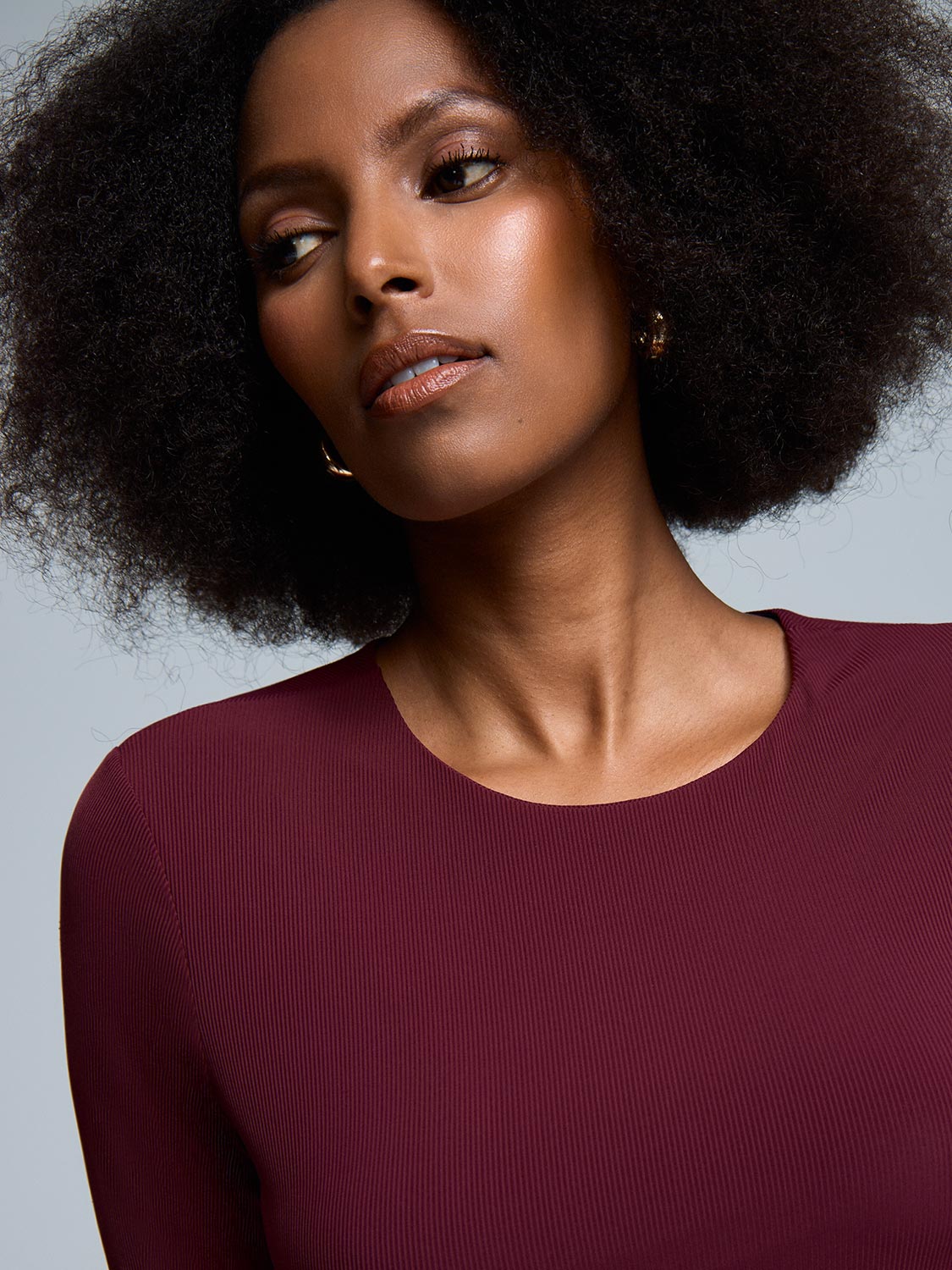 Double Layer Crew Neck Ribbed Top