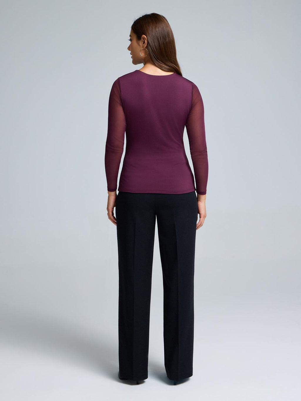 Mesh Sleeve Double Layer Top