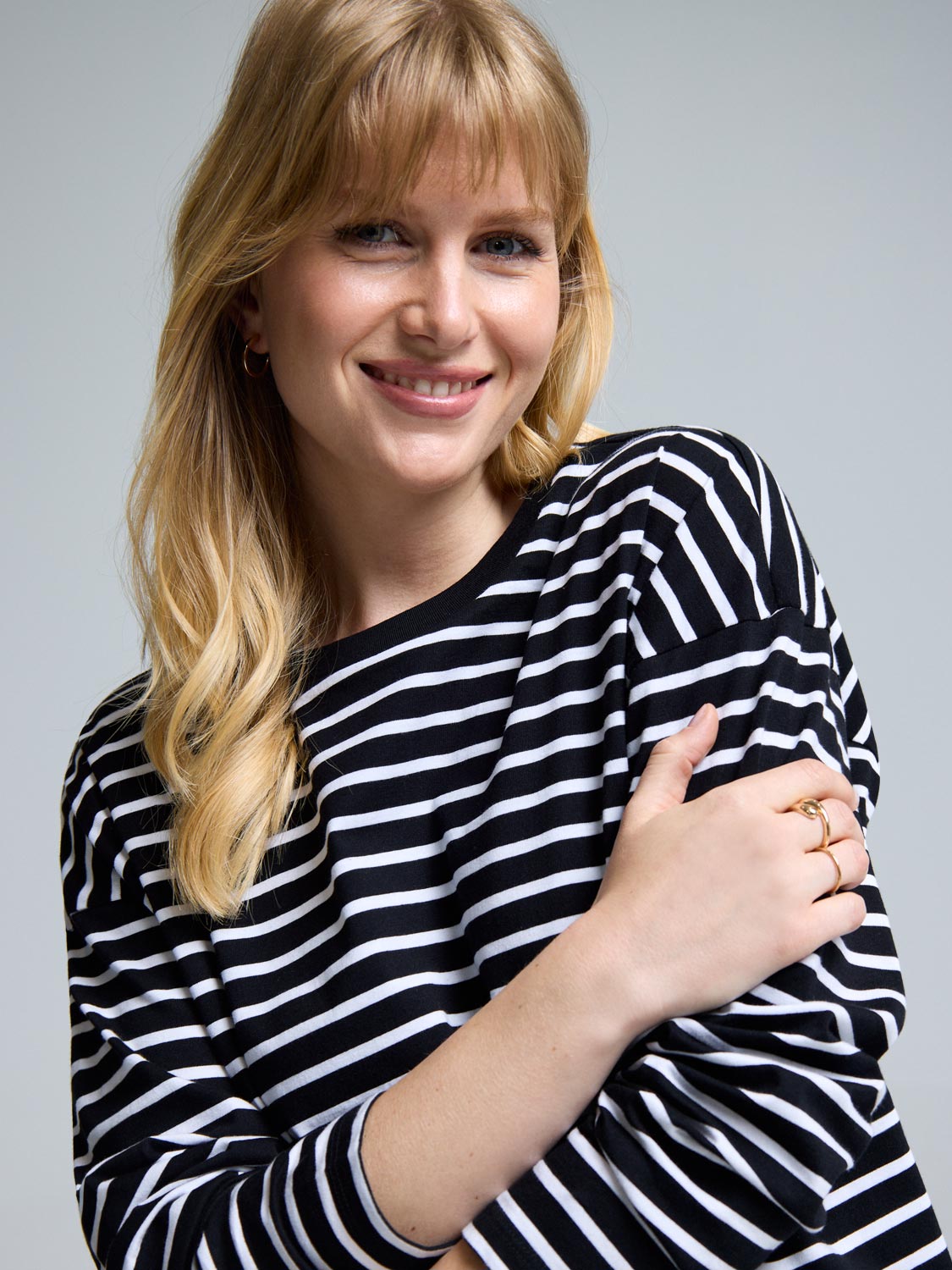 Striped Long Sleeve Cotton T-Shirt
