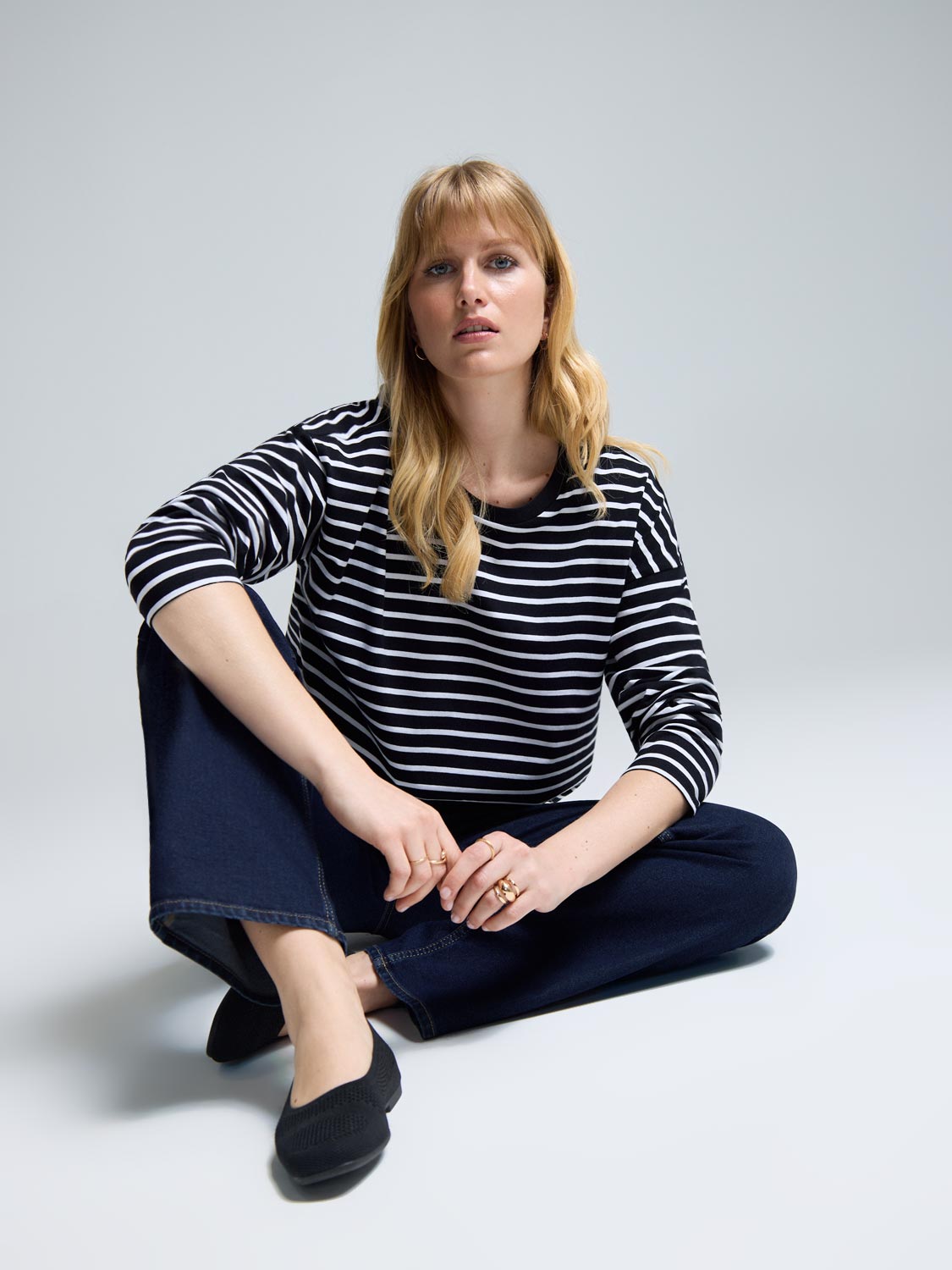 Striped Long Sleeve Cotton T-Shirt