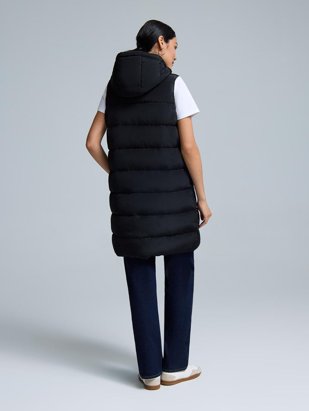 Long Hooded Puffer Vest