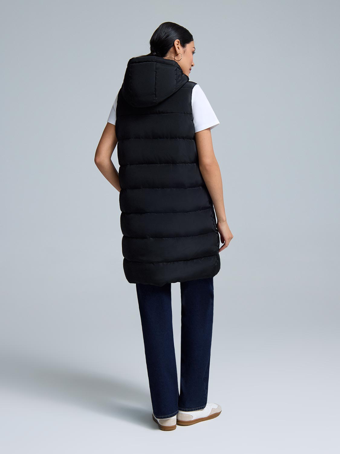 Long Hooded Puffer Vest