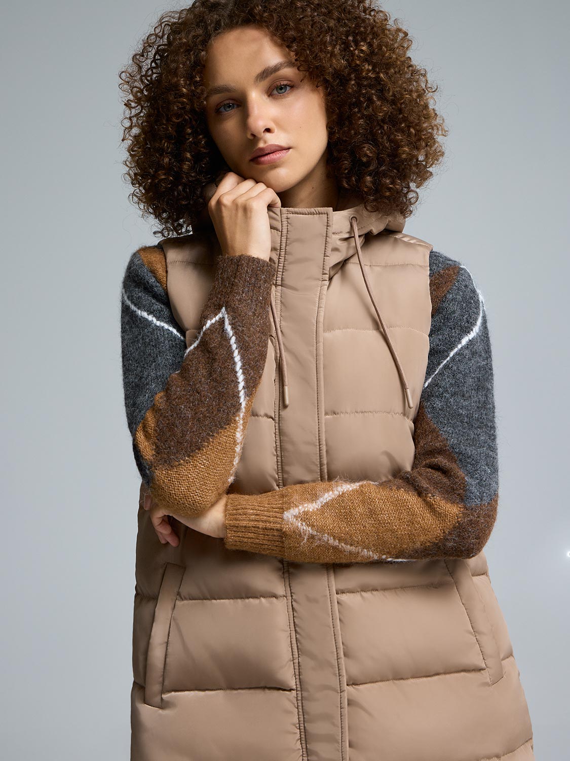 Long Hooded Puffer Vest
