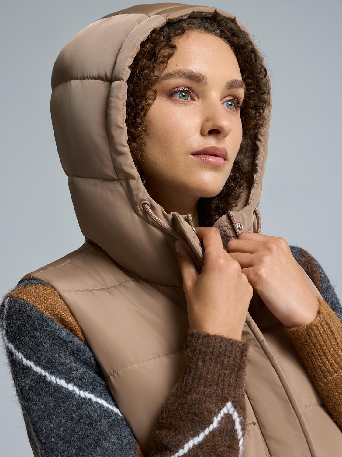 Long Hooded Puffer Vest