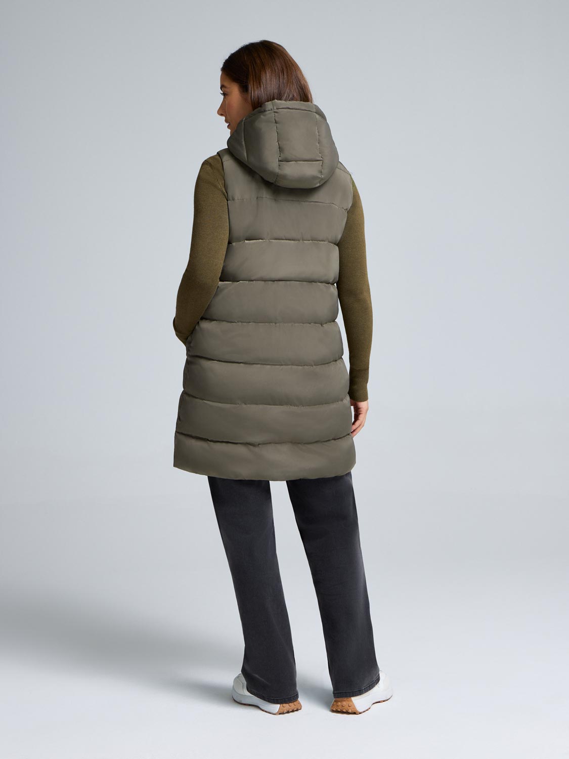 Long Hooded Puffer Vest